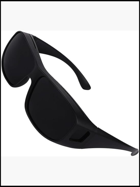 Super Dark Black Lens Fit Over Wraparound XL Sunglasses for Migraine Relief main image 4